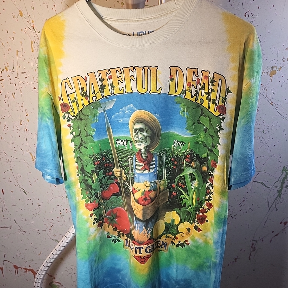 Vintage Grateful Dead Keep It Green T-shirt men Size L Liquid Blue Tag 1998